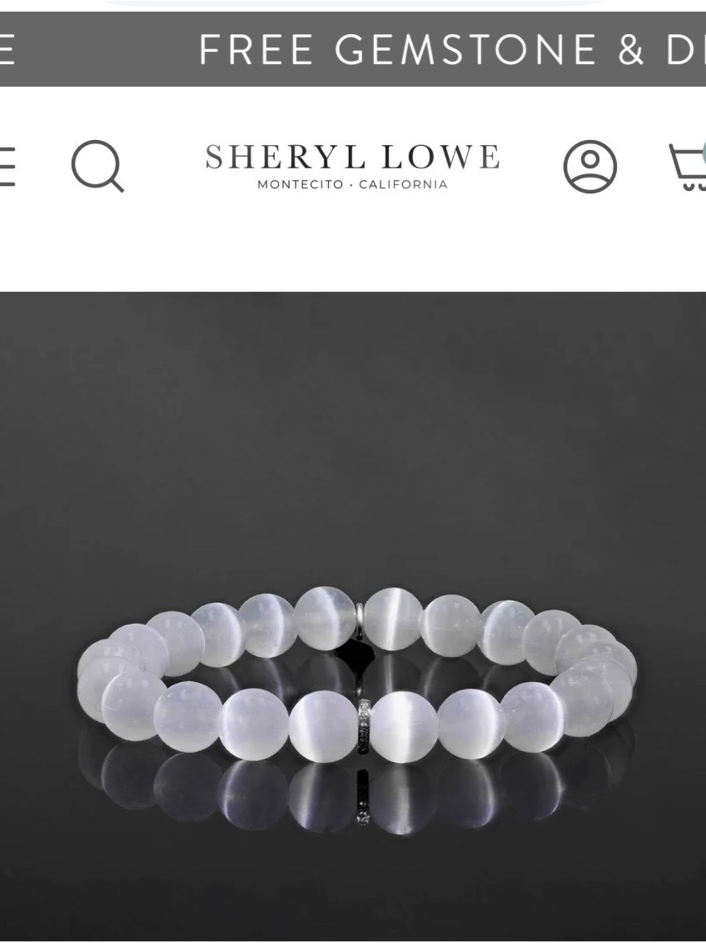 Sheryl Lowe Translucent White Chalcedony Stretch Bead Bracelet